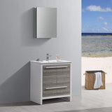 Fresca FVN8130HA Fresca Allier Rio 30" Ash Gray Modern Bathroom Vanity w/ Medicine Cabinet