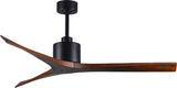 Matthews Fan MW-BK-WA-60 Mollywood 6-speed contemporary ceiling fan in Matte Black finish with 60” solid walnut tone blades