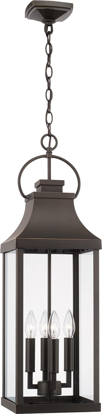 Capital Lighting 946442OZ Bradford 4 Light Outdoor Hanging Lantern Oiled Bronze