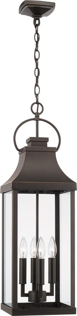 Capital Lighting 946442OZ Bradford 4 Light Outdoor Hanging Lantern Oiled Bronze