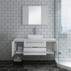 Fresca FVN6148ES-VSL Fresca Lucera 48" Espresso Wall Hung Vessel Sink Modern Bathroom Vanity w/ Medicine Cabinet