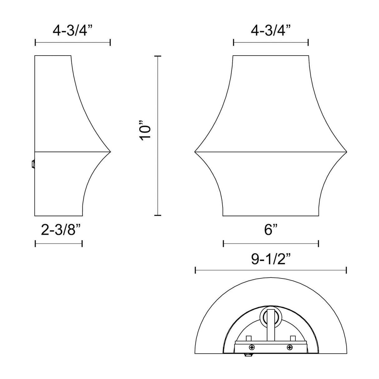 Alora WV523210MB EMIKO 10" WV MATTE BLACK 1X60W E12