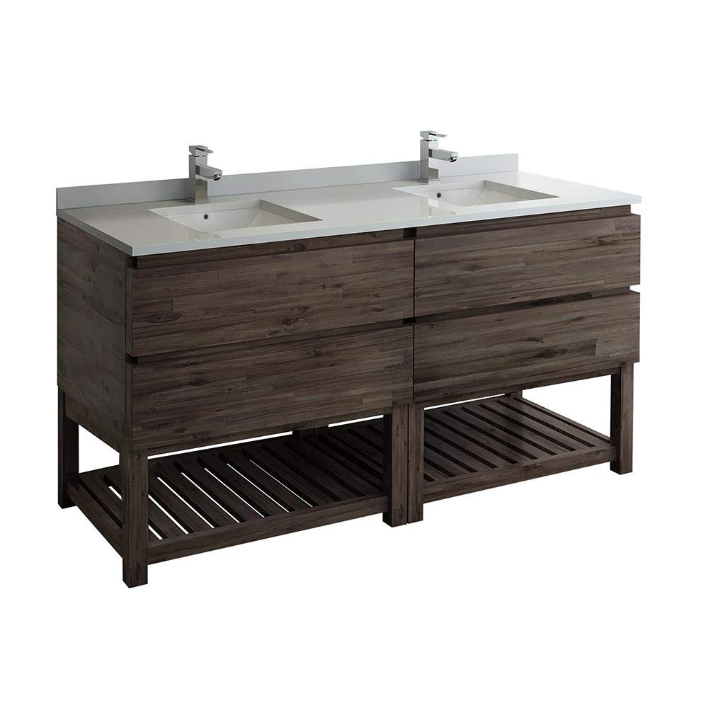 Fresca FCB31-3636ACA-FS Fresca Formosa 70" Floor Standing Open Bottom Double Sink Modern Bathroom Cabinet