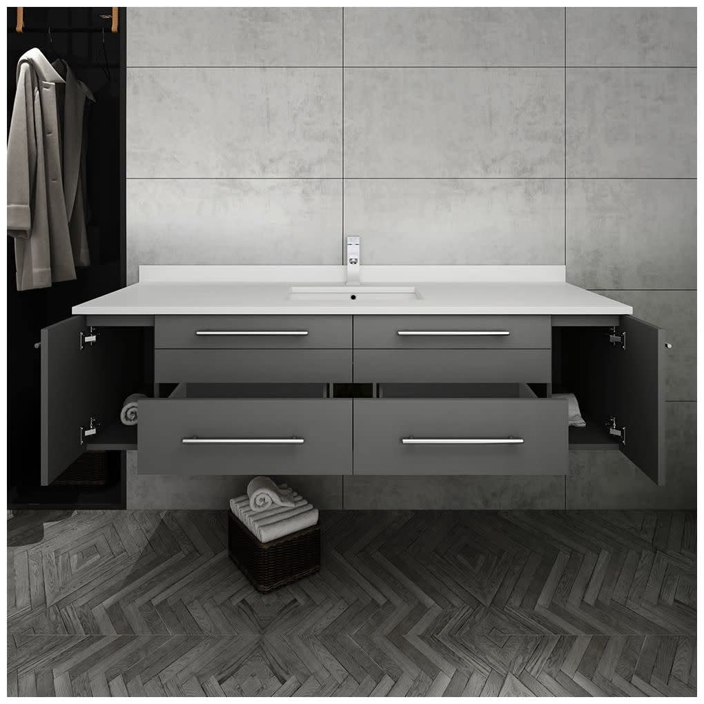 Fresca FCB6160WH-UNS-CWH-U Cabinet with Integrated  Sink