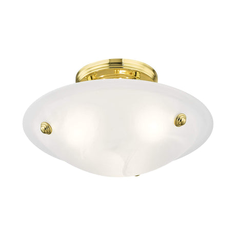 Livex Lighting 4272-02 Oasis 3-Light Ceiling Mount, Polished Brass