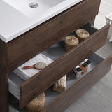 Fresca FVN9342RW Fresca Lazzaro 42" Rosewood Free Standing Modern Bathroom Vanity w/ Medicine Cabinet