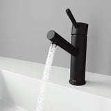 VIGO Noma 7.75 inch H Single Hole Single Handle Single Hole Bathroom Faucet in Matte Black - Bathroom Sink Faucet VG01009MB