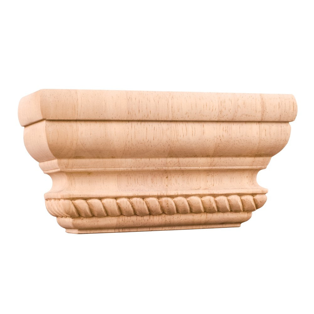 Hardware Resources PC-3RW 6" W x 2" D x 3" H Rubberwood Rope Pilaster Capital