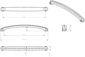 Jeffrey Alexander Z260-12SN 12" Center-to-Center Satin Nickel Rope Rhodes Appliance Handle