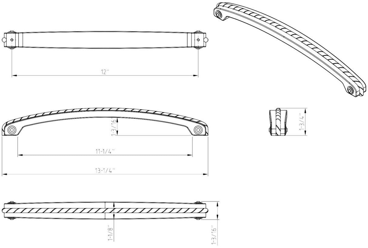 Jeffrey Alexander Z260-12DACM 12" Center-to-Center Gun Metal Rope Rhodes Appliance Handle
