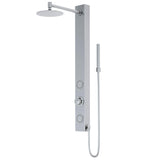 VIGO 20" W x 39" H Gardenia 2-Jet Stainless Steel Shower Panel, Thermostatic, Volume, Dual Function Control Type and Handheld Showerhead - VG08016ST
