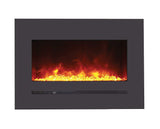 Amantii WM-FML-26-3223-STL Wall Mount / Flush Mount - 26" Electric Fireplace with a Steel Surround and Glass Media
