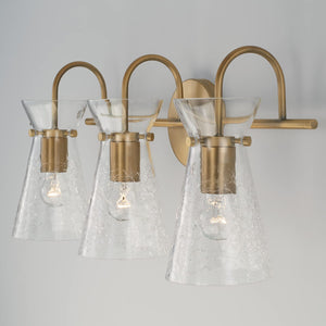 Capital Lighting 142431AD Mila 3 Light Vanity Aged Brass
