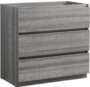 Fresca FCB9336HA Fresca Lazzaro 36" Glossy Ash Gray Free Standing Modern Bathroom Cabinet