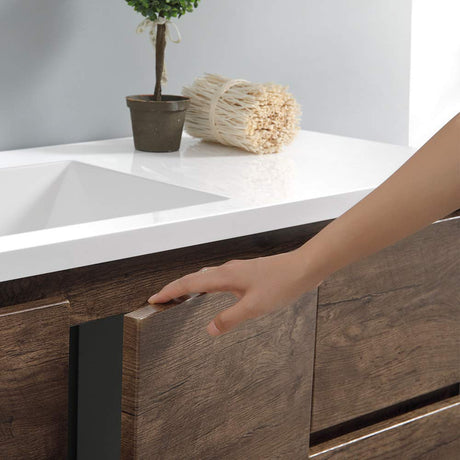 Fresca FCB9360MGO-S-I Fresca Lazzaro 60" Gray Wood Free Standing Modern Bathroom Cabinet w/ Integrated Single Sink