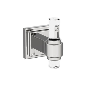 Amerock BH36060C26 Clear/Chrome Single Robe Hook 2-15/16 in. (75 mm) Length Towel Holder Glacio Towel Hook for Bathroom Bathroom Hardware Bath Accessories