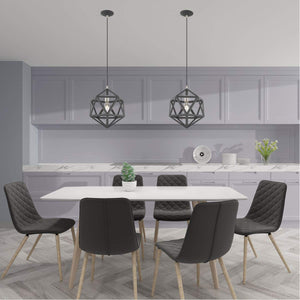 Livex Lighting 41328-76 Geometric Shade - 13" One Light Mini Pendant, Scandinavian Gray Finish with Scandinavian Gray Metal Shade
