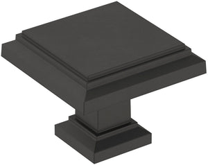 Amerock Cabinet Knob Matte Black 1-1/4 inch (32 mm) Length Appoint 1 Pack Drawer Knob Cabinet Hardware