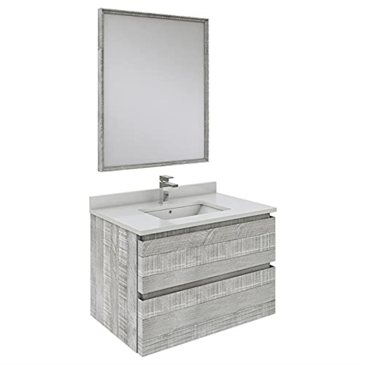 Fresca FVN3130ASH Fresca Formosa 30" Wall Hung Modern Bathroom Vanity w/ Mirror in Ash