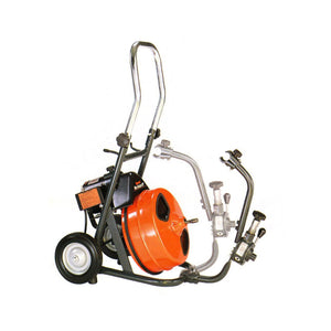 General Wire P-XP Basic Mini-Rooter XP w/ Power Cable Feed, MR-200-2 Drum, 8" Wheels, 1/3 hp Motor w/Rev Switch, Water-Proof Air Foot Switch, 10 ft. Power Cord w/GFI, Leather Gloves, (no cable)