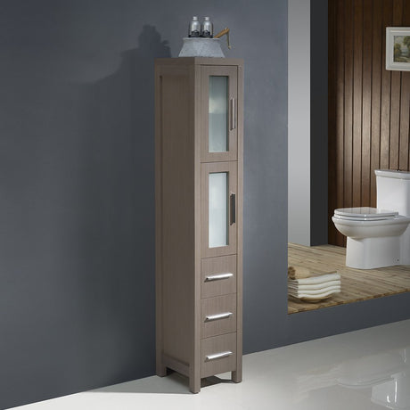 Fresca FST6260GO Fresca Torino Gray Oak Tall Bathroom Linen Side Cabinet