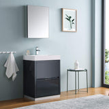 Fresca FVN8424GG Fresca Valencia 24" Dark Slate Gray Free Standing Modern Bathroom Vanity w/ Medicine Cabinet
