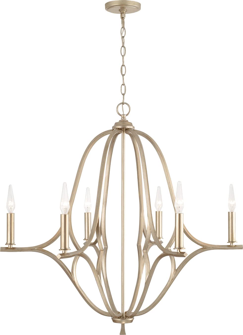 Capital Lighting 450061BS Claire 6 Light Chandelier Brushed Champagne