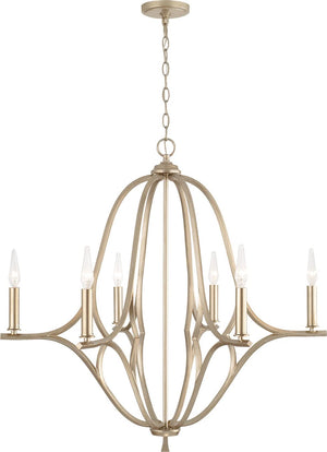Capital Lighting 450061BS Claire 6 Light Chandelier Brushed Champagne
