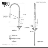 VIGO Livingston Stainless Steel Kitchen Faucet with Pull-Down Sprayer | Solid Brass Faucet for Kitchen Sink with Deck Plate and Magnetic Spout | Single-Handle Kitchen Sink Faucet with Sink Sprayer