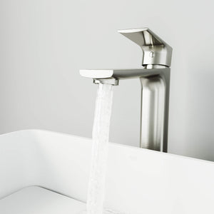 VIGO Norfolk 10.75 inch H Single Hole Single Handle Bathroom Faucet in Brushed Nickel - Vessel Sink Faucet VG03027BN_New