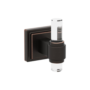 Amerock BH36060CORB Clear/Oil-Rubbed Bronze Single Robe Hook 2-15/16 in. (75 mm) Length Towel Holder Glacio Towel Hook for Bathroom Bathroom Hardware Bath Accessories