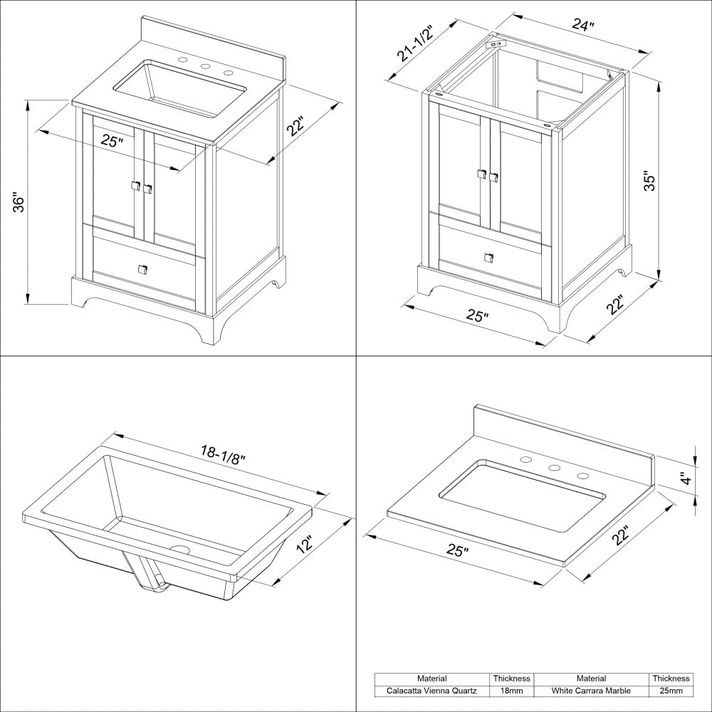 Jeffrey Alexander VKITADD24GRBGR 24" Grey Addington Vanity, Black Granite Vanity Top, undermount rectangle bowl