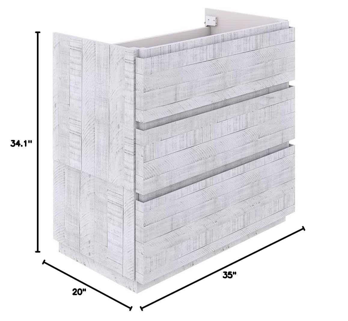 Fresca FCB3136RWH-FC Fresca Formosa 35" Floor Standing Modern Bathroom Cabinet in Rustic White