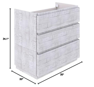 Fresca FCB3136RWH-FC Fresca Formosa 35" Floor Standing Modern Bathroom Cabinet in Rustic White