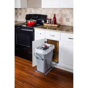 Hardware Resources CAN-EBMSPC-R Polished Chrome Single Can Wire Bottom-Mount Trashcan Pullout