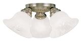 Livex Lighting 1529-01 Edgemont 3-Light Ceiling Mount, Antique Brass