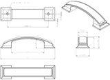 Jeffrey Alexander 435-96BNBDL 96 mm Center-to-Center Brushed Pewter Square Annadale Cabinet Pull