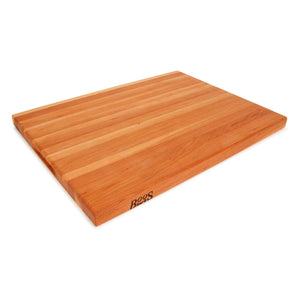 John Boos CHY-R02 Cherry Wood Cutting Board for Kitchen Prep, 1.5 Inch Thick, Large Edge Grain Rectangular Reversible Charcuterie Block, 24