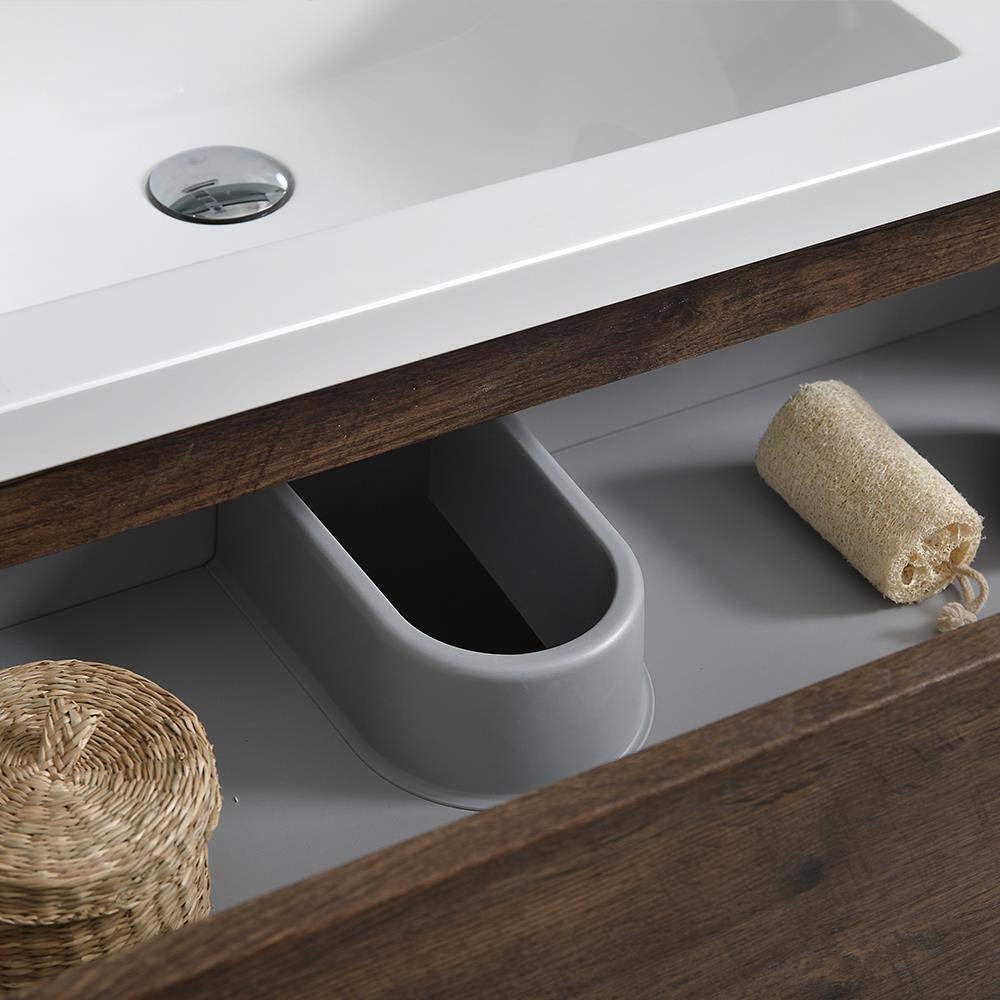 Fresca FVN93-3636RW-D Fresca Lazzaro 72" Rosewood Free Standing Double Sink Modern Bathroom Vanity w/ Medicine Cabinet