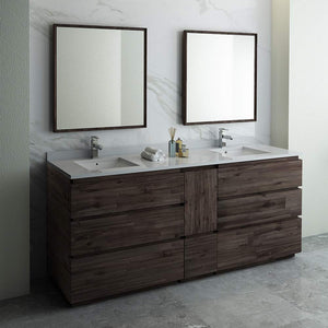 Fresca FVN31-361236ACA-FC Fresca Formosa 84" Floor Standing Double Sink Modern Bathroom Vanity w/ Mirrors