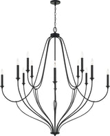 Capital Lighting 441601BI Bentley 12 Light Chandelier Black Iron