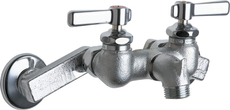 Chicago Faucets 305-RCF Wall Mount Service Sink Faucet with Adjustable Centers, Rough Chrome, 5.13 x 4.50 x 6.50 inches