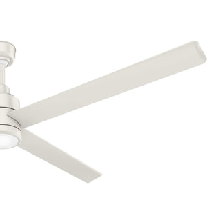 Hunter Fan Company, 76025, 96 inch Trak White Indoor / Outdoor Commercial Ceiling Fan with LED Light Kit and Wall Control