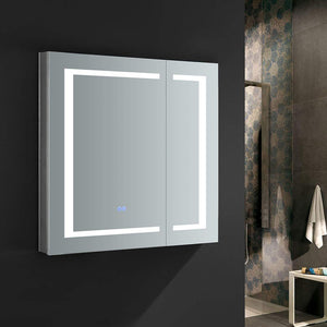 Fresca FMC023030 Fresca Spazio 30" Wide x 30" Tall Bathroom Medicine Cabinet w/ LED Lighting & Defogger