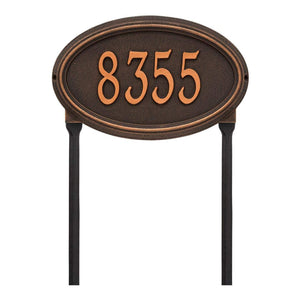 Whitehall 1299OB - Personalized Concord Oval Plaque - Standard - lawn - 1 Line