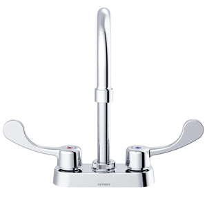 Gerber GC044554 Chrome Commercial Two Handle Centerset Lavatory Faucet W/ GOOSENECK...
