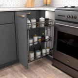 Hardware Resources SWS-BPO5BN 5" Black Nickel STORAGE WITH STYLE® Metal "No Wiggle" Base Pullout, Preassembled with Soft-close Slides
