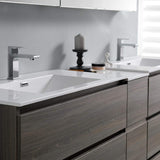 Fresca FVN93-361236MGO-D Fresca Lazzaro 84" Gray Wood Free Standing Double Sink Modern Bathroom Vanity w/ Medicine Cabinet