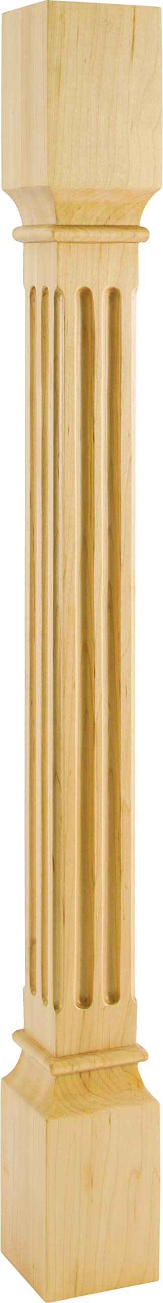 Hardware Resources P23-5-42-WB 5" W x 5" D x 42" H White Birch Fluted Acanthus Post