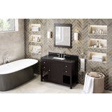 Jeffrey Alexander VKITAST48ESBGR 48" Espresso Astoria Vanity, Black Granite Vanity Top, undermount rectangle bowl